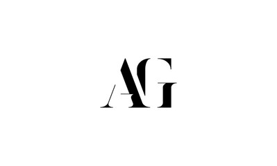 AG initial letter, monogram logo