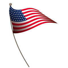 Waving American Flag Vector Illustration