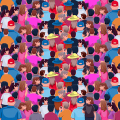 Colorful Crowd Vector Illustration Design