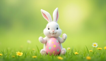 Obraz premium easter bunny and easter eggs