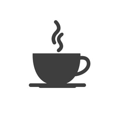 Dark Brown Coffee Mug Logo Vector,  Vintage, Minimal, Stylish Cafe Branding Design Symbol