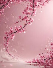 Abstract pink sakura petals swirl, dreamy backdrop,  texture,  digital art,  blossom
