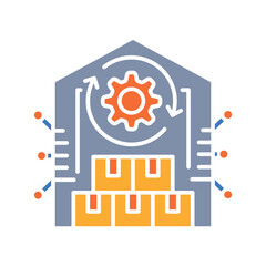 Inventory management color flat icon for digital and print projects.