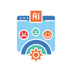 Sentiment analysis color flat icon for digital and print projects.