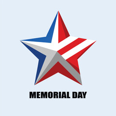 Obraz premium Patriotic Star Memorial Day Design
