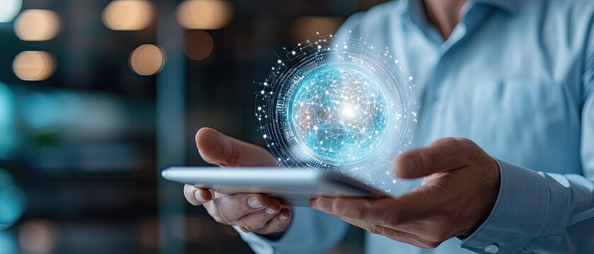 A futuristic digital dashboard showcasing data-driven insights and analytics for sustainable climate action planning and strategy development.