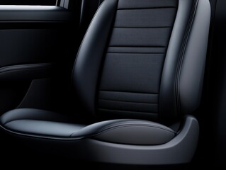 Interior car seat, dark leather