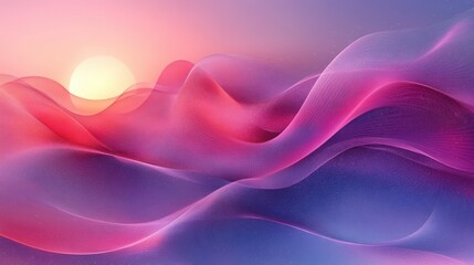 Fototapeta premium Abstract Waves of Color at Sunset with Soft Gradient Flowing Patterns