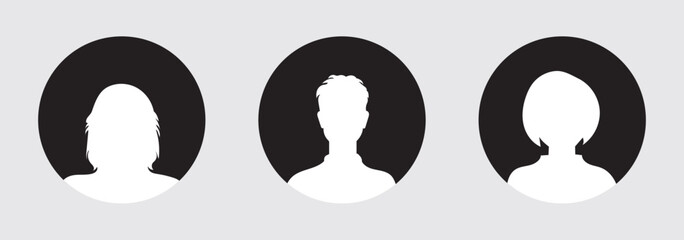 People group line icon set. Team of worker. User profile symbol. users profile collection. Persons symbol. Mans or male - stock vector