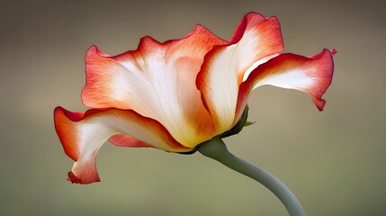 Stunning Red and White Flower Blossom Closeup
