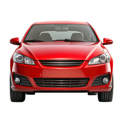 red car isolated on transparent white background, clipping path