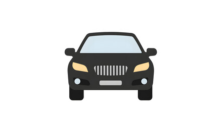 Black Car Front View Illustration