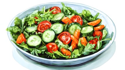 Colorful vegetable salad in a shallow bowl.