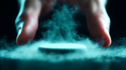 Teal Fog Texture on Dark Matte Surface