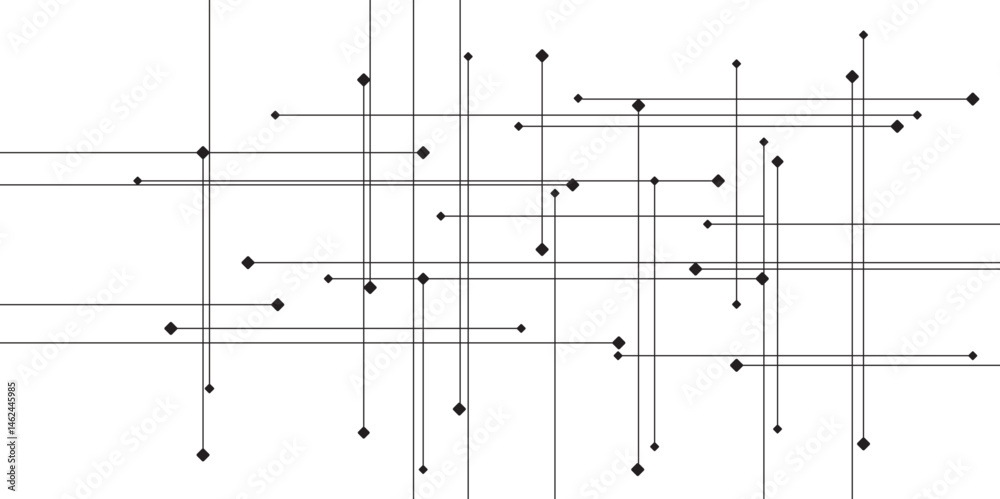 Aufkleber abstract line or strokes with dots, dotted line, node point, digital background vector design concept. abstr technology White background Future new technology for business or science presentation.	
