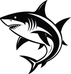 Shark silhouette, Black shark silhouette collection,  shark silhouette vector illustration on a white background