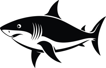 Shark silhouette, Black shark silhouette collection,  shark silhouette vector illustration on a white background