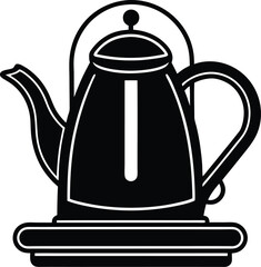Electric teapot with flavor infusion tray silhouette