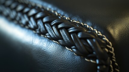 Intricate Leather Braid Detail: A Close-Up of Exquisite Craftsmanship