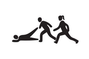 Active life icon silhouette illustration on white background.