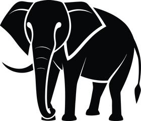 Elephant silhouette, elephant collection,  elephant silhouette vector illustration on a white background