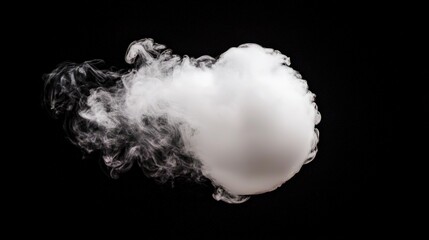 A swirling cloud of white vapor against a dark background.