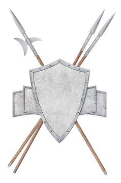 medieval shield and spears crossed clip art preview