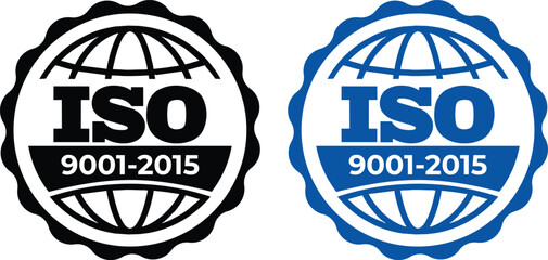 ISO 9001:2015 Certified Symbol Quality Assurance Logo & Certification Vector	
