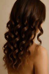 Naklejka premium girl with curls and dry ends of hair