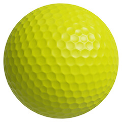 Lime Green or Yellow-green Golf ball 3d render illustration isolated on transparent background