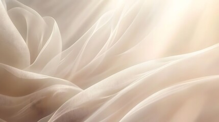 Fototapeta premium Elegant Draped Beige Sheer Fabric Texture Background