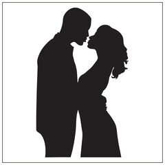 silhouette of a young couple