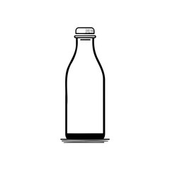 Elegant glass bottle illustration: simple outline for diverse design usages