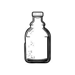 Minimalist bottle outline drawing for product presentation and artistic concepts