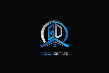 GD real estate letters logo design for construction or house. GD real estate letters logo Vector design