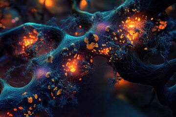 Abstract Glowing Network Structure