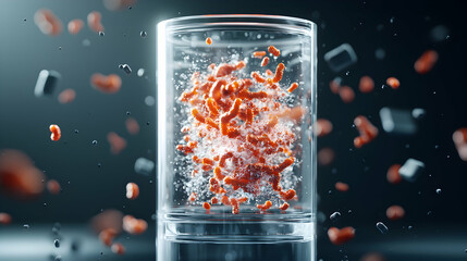 An artistic depiction of biological processes. Visualize cellular interactions or disease propagation for medical or scientific presentations. Ideal for educational resources.