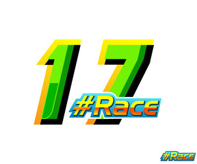 Vector automotive racing number 17 effect design