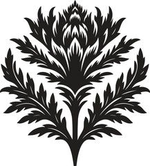 Acanthus flower bouquet silhouette vector illustration isolated on a white background