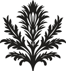 Acanthus flower bouquet silhouette vector illustration isolated on a white background