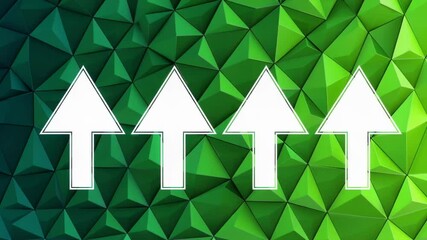 Vector Arrows Pointing Upwards in Abstract Green Design