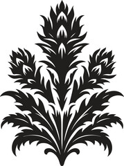 Acanthus flower bouquet silhouette vector illustration isolated on a white background
