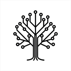  Digital Tree Network Logo Design Vector