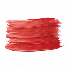 abstract smooth smudged carmine red lipstick swatch stroke isolated on transparent background