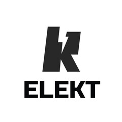 Minimal letter k thunder logo alphabet bolt vector symbol design