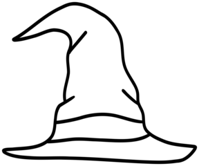 Cartoon Illustration of a Witch or Wizard Hat Sticker