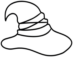 Cartoon Illustration of a Witch or Wizard Hat Sticker