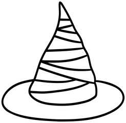 Wizard Hat Line Art Illustration Sticker