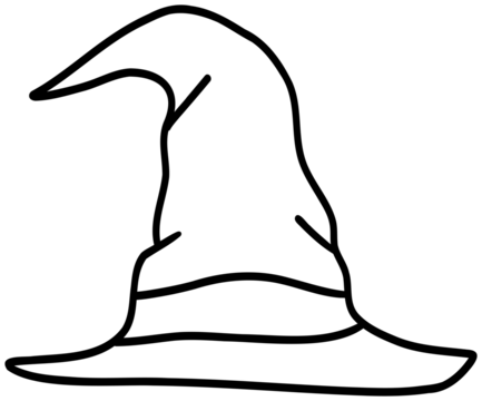 Cartoon Illustration of a Witch or Wizard Hat Sticker