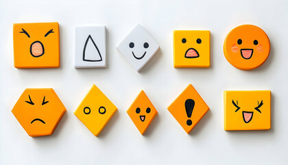 Fototapeta premium Geometric shapes with emojis